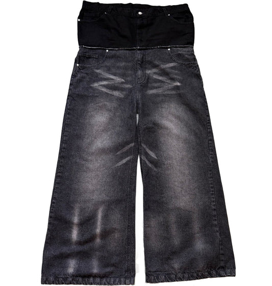 Wavy double waist Denim